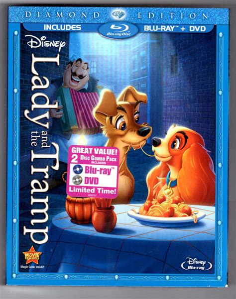 LADY AND THE TRAMP (BLU-RAY/DVD, 2012, 2-DISC SET, DIAMOND EDITION ...