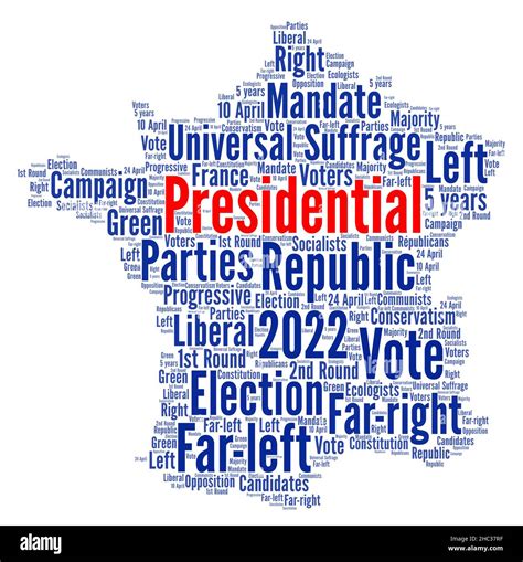 French presidential election 2022 word cloud Stock Photo - Alamy