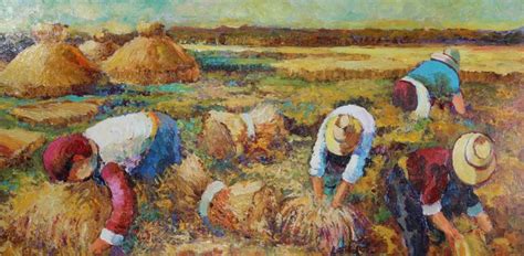 Farmers in wheat harvest - Alceu Rogoski - Paintings & Prints, People ...