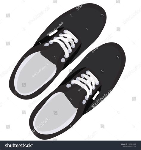 Sneakers Shoes Top View Isolated Stock Vector (Royalty Free) 1369819322