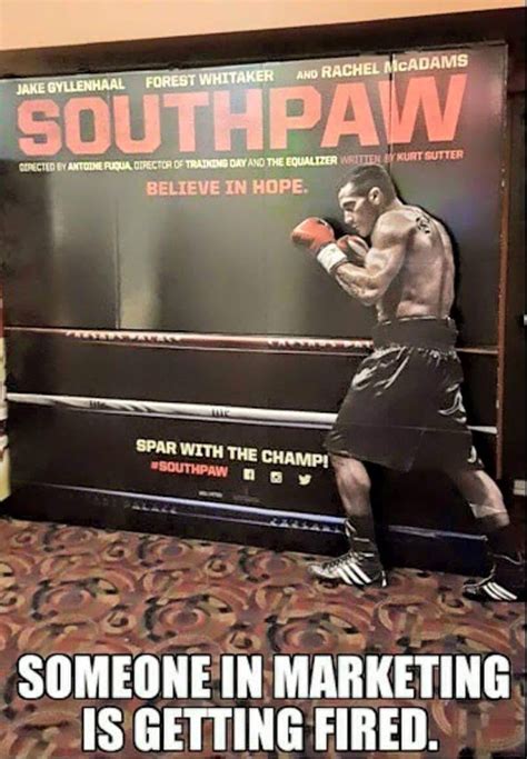 Boxing meme: Southpaw movie poster does not feature a southpaw - ProBoxing-Fans.com