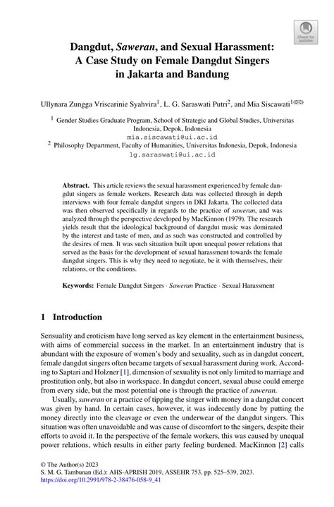 (PDF) Dangdut, Saweran, and Sexual Harassment: A Case Study on Female Dangdut Singers in Jakarta ...