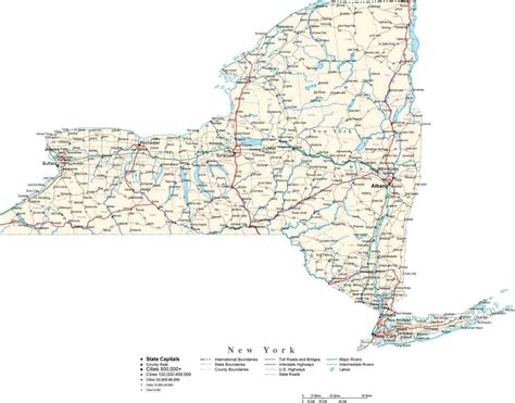 New York State Map in Fit-Together Style to match other states