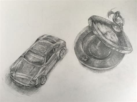 ArtStation - Pencil practice (toy car and castanet)