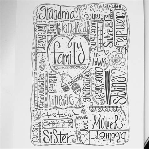 Family doodle, sketch 11/14 | Doodle lettering, Doodle drawings, Family collage