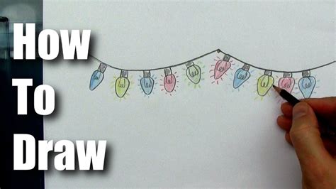 How To Draw EASY Christmas Lights - YouTube