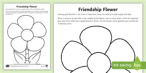 Friendship Flower Activity | Friendship Skills | Twinkl