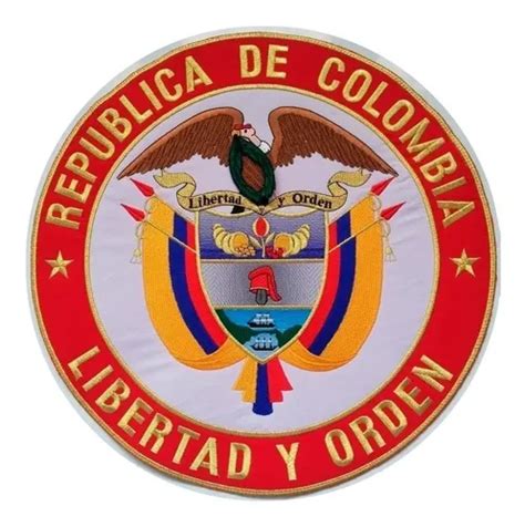 Escudo De Colombia Bordado, 32cms, Escudo Para Bandera. | Cuotas sin ...