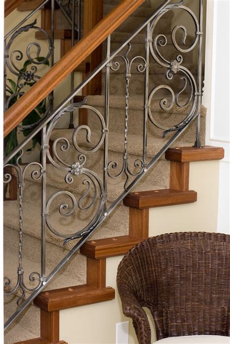 wrought iron stair railing | Iron stair railing, Wrought iron stair ...