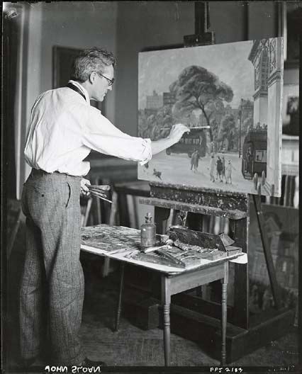 'Ashcan school' painter John Sloan in his studio. The artist I studied in grad school. Artist ...