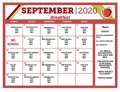 Cafeteria/Lunch Menu • Apollo Career Center