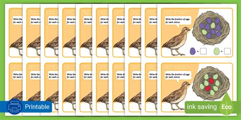 Bird Egg Fractions Challenge Cards | Intermediate Phase