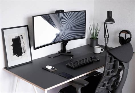 Minimalist Monochrome Desk Setup