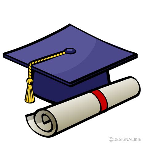 Graduation Cap and Diploma Cartoon Clip Art Free PNG Image｜Illustoon