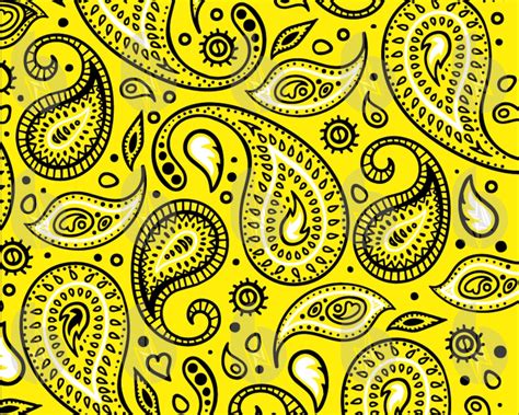 Yellow Paisley Bandana Pattern Svg Files for Cricut | Etsy