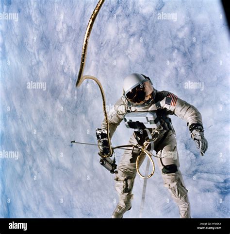 First American Spacewalk, Astronaut Ed White, 1965 Stock Photo - Alamy