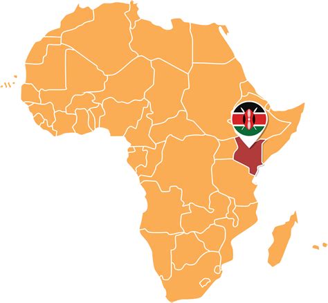 Kenya map in Africa, Icons showing Kenya location and flags. 23639658 PNG