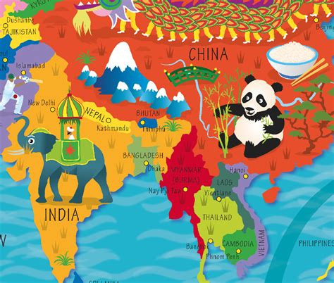 Children's Asia Picture Map - Cosmographics Ltd