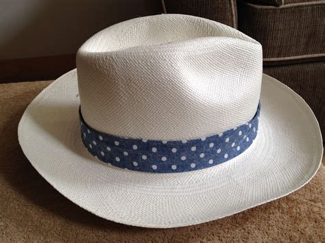 laws of general economy: J.Crew Genuine Panana Hat with Blue Ribbon XS/S