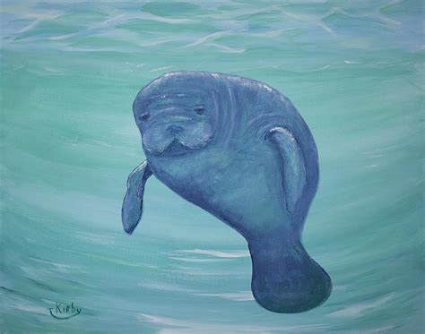 Baby Manatee Painting by Thomas Kirby