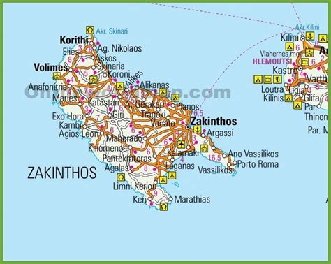 Zakynthos tourist map | Tourist map, Zakynthos, Map