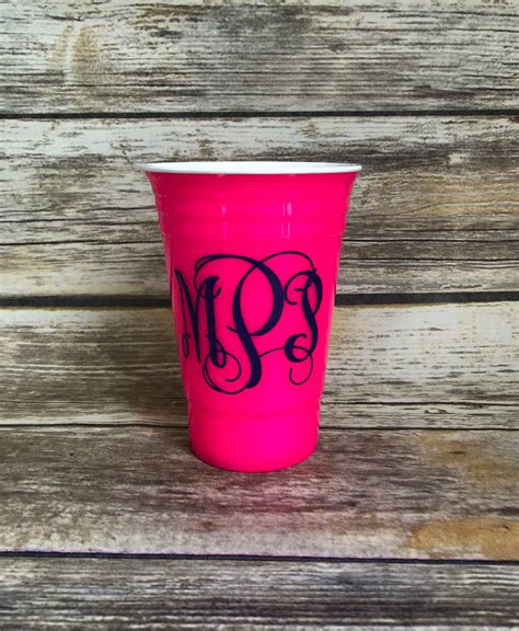 Monogrammed Solo Cup 16oz solo cup 16oz reusable solo cup | Etsy