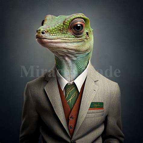 Super Professional Gecko in Suit - Etsy