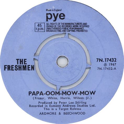 The Freshmen – Papa-Oom-Mow-Mow (1967, Push-out centre, Vinyl) - Discogs