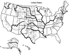 Blank United States Features Map | Usa map, Us map printable, Map