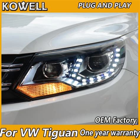 KOWELL Car Styling for VW Tiguan Headlights 2013 New Tiguan LED Headlight LED DRL Bi Xenon Lens ...