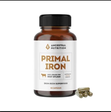 Ancestral Nutrition, Primal Iron (100% Grass-Fed Beef Spleen), 90 Caps ...