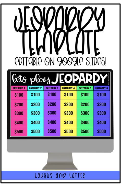 Editable JEOPARDY Game Template on Google Slides | Bright & FUN Colors in 2021 | Jeopardy game ...