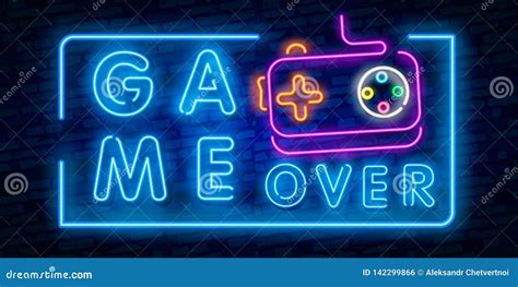 Game Over Neon Text Vector. Game Over Neon Sign, Gaming Design Template ...