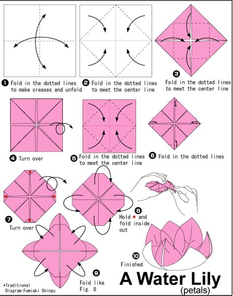 Water Lily - Easy Origami instructions For Kids