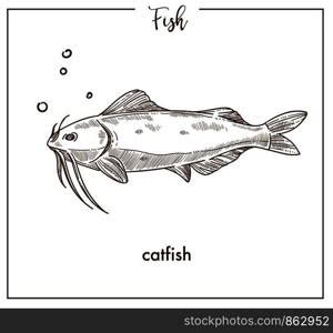 Milkfish sketch fish icon. Vector isolated chanos or bangus species fish sketch for fishing ...