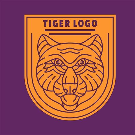 Premium Vector | Tiger line art logo vector