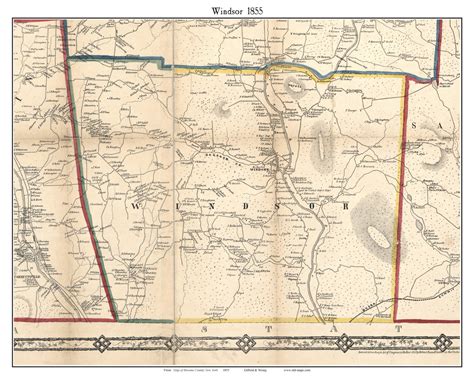 Windsor, New York 1855 Old Town Map Custom Print - Broome Co. - OLD MAPS