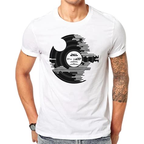 100% Cotton Vinyl Records Design Men T shirt Male Cool Tops Hipster Short Sleeve Casual Tee T ...