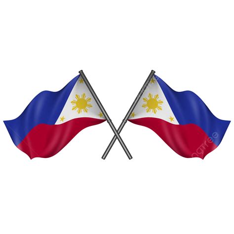 Philippine Nation Flag Crossing And Waving With 3d Realistic Render Texture, Philippines ...