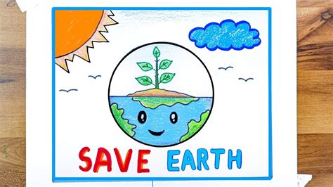 Save earth drawing / Save the mother earth Postertutorial / Save ...