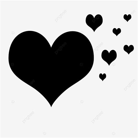 Lindo Melocotón Corazón Puro Corazón Negro Clipart PNG , Corazón Negro ...