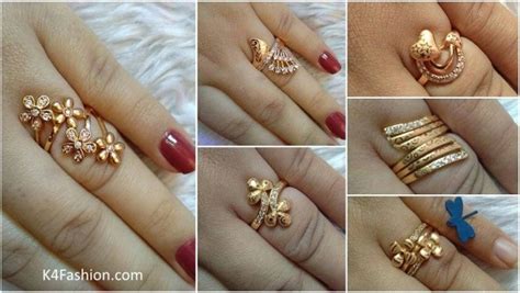 Beautiful Gold plated Finger Ring Designs - K4 Fashion
