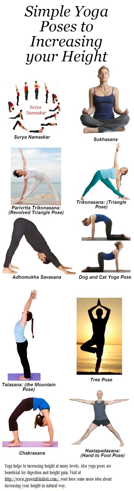 Tips to Growing Taller: Simple Yoga Poses to Increasing your Height Infographic