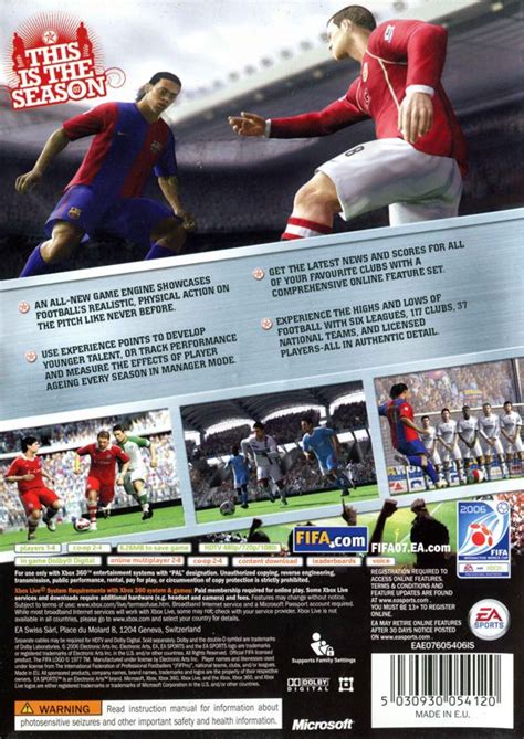 FIFA Soccer 07 (2006) Xbox 360 box cover art - MobyGames