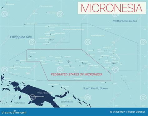 Micronesia Detailed Editable Map Stock Vector - Illustration of ...