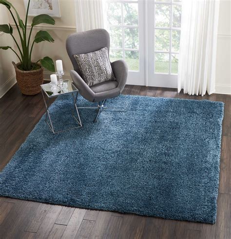 Malibu Shag Solid Blue Area Rug - Walmart.com - Walmart.com