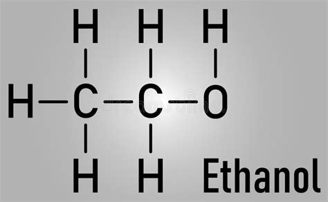 Ethanol, Ethyl Alcohol Molecule, Chemical Structure. Skeletal Formula Stock Vector ...