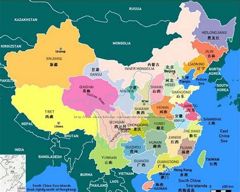 Map of China Country World | Map of China City Physical Province Regional