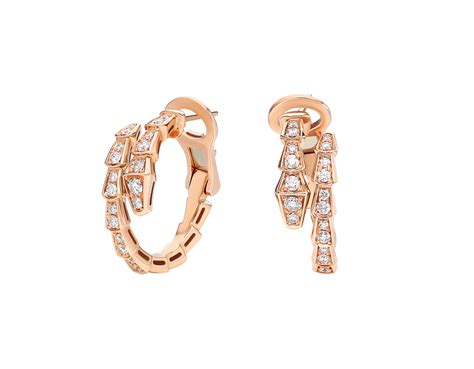 Rose gold Serpenti Viper Earrings with 0.75 ct Diamonds | Bulgari ...