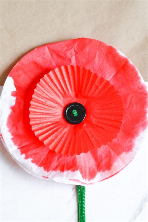 Memorial Day Paper Poppy Craft - Three Little Ferns - Family Lifestyle Blog